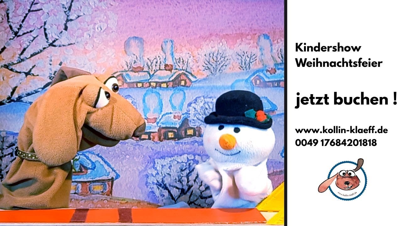 Das lustige Puppentheater Kollin Kläff - der Schneemann baut eine Rutsche