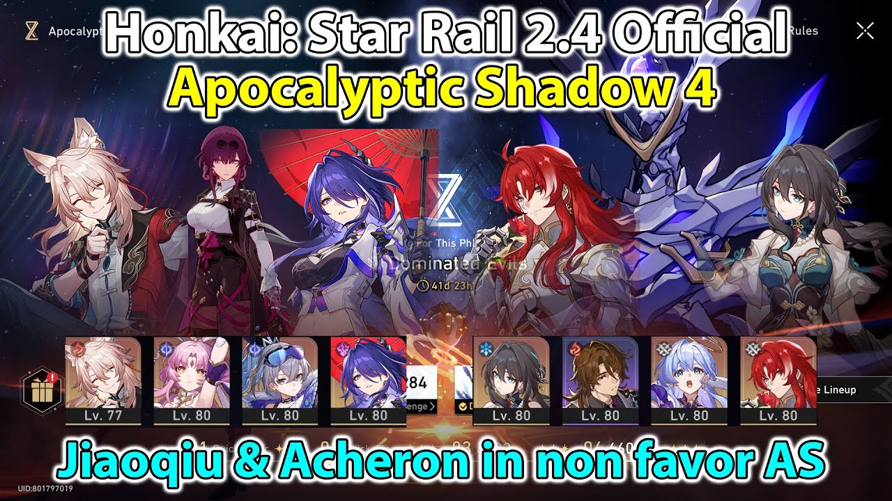E0S0 Jiaoqiu E0S1 Acheron & E0S0 Argenti E0S0 Ruan Mei - AS 4 - F2P - Honkai: Star Rail 2.4 Official