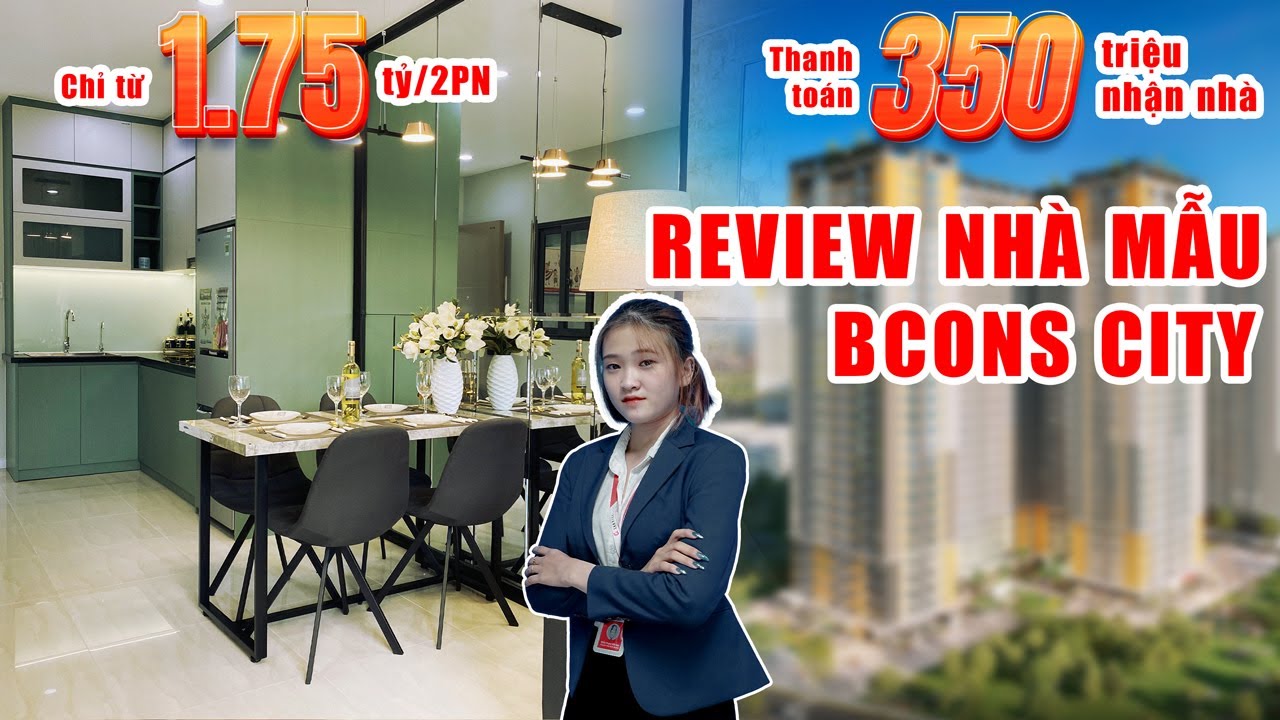 Review Nh&agrave; Mẫu Bcons City - Th&aacute;p Green Topaz | Căn Hộ Bcons L&agrave;ng Đại Học | Gi&aacute; Chỉ 1.75Tỷ