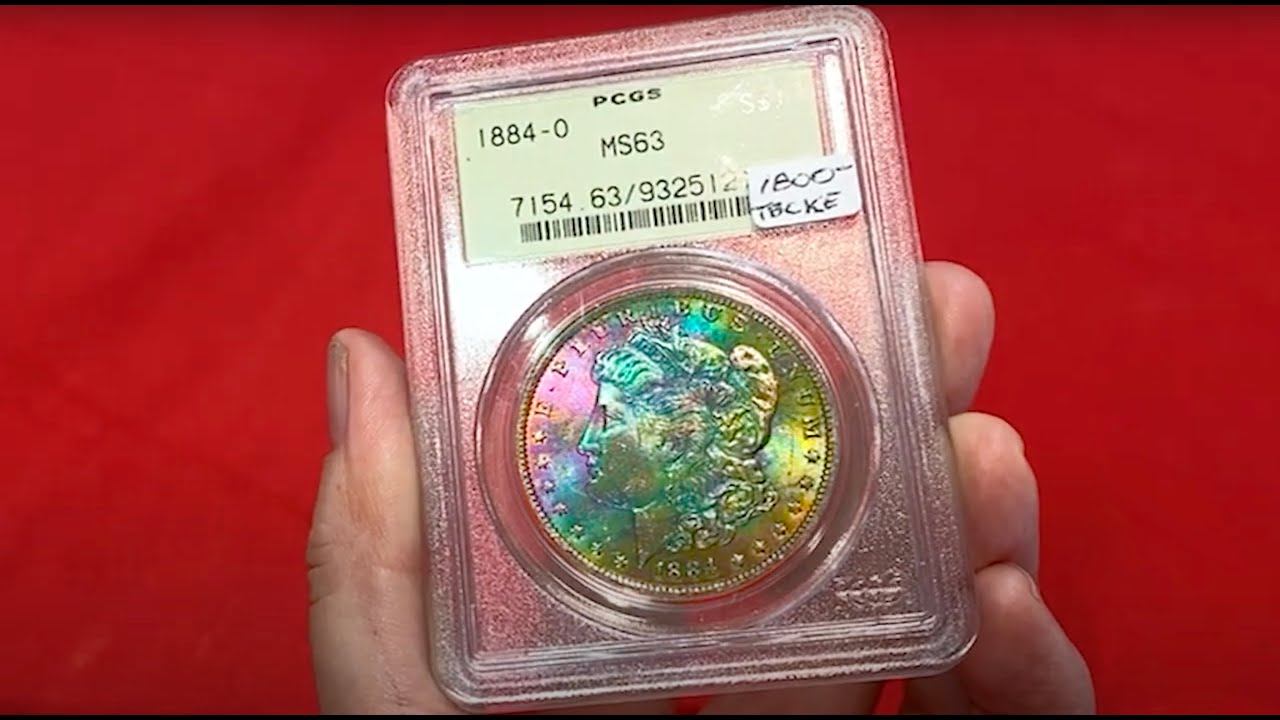 1884 Rainbow Toned Morgan Silver Dollar