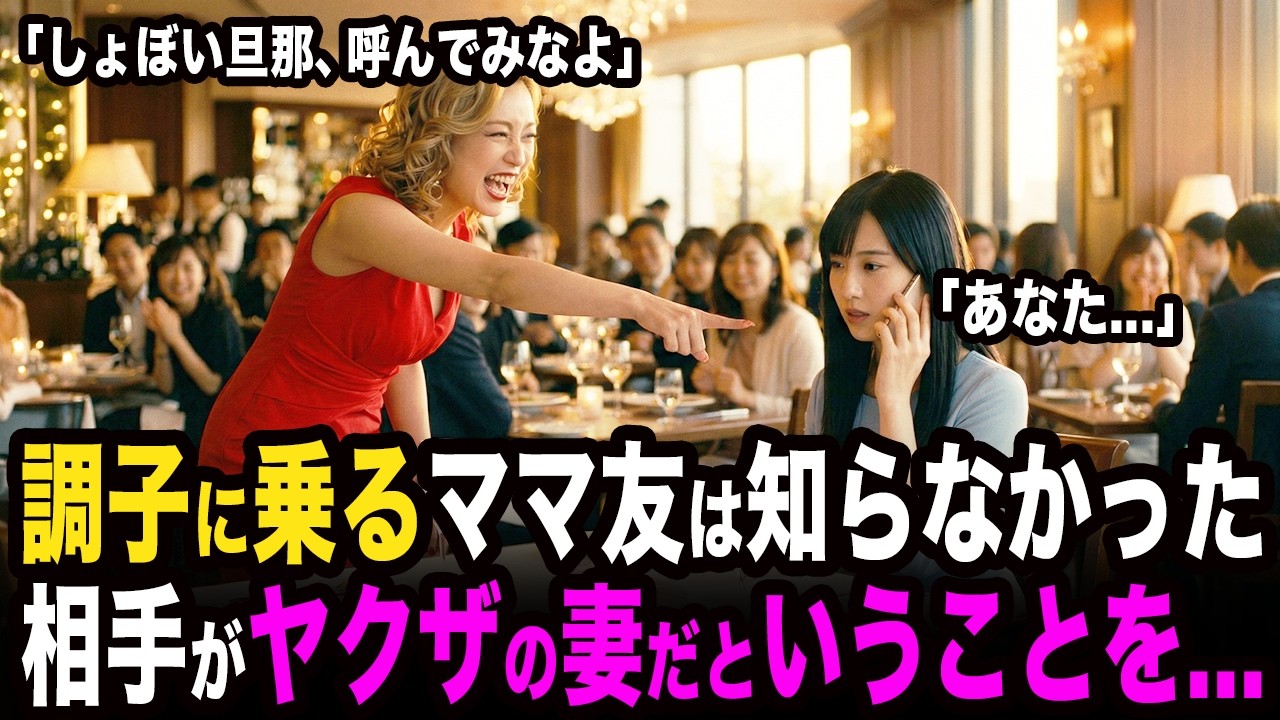 「あんたのしょぼい旦那呼んでみなよ」と調子に乗るママ友は知らなかった。相手がヤクザの妻だということを...