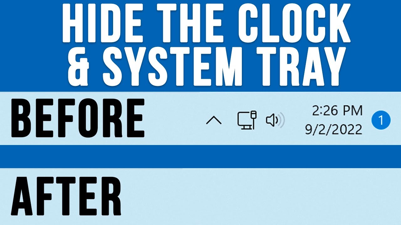 Clean Up Your Taskbar! Hide the System Tray & Clock with One Click