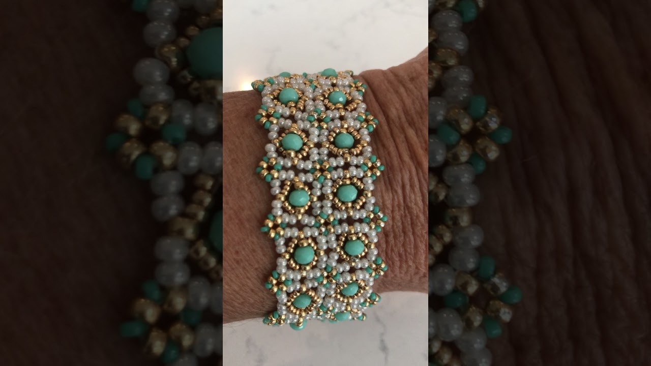 Beautiful Beaded Bracelet, with FirePolish and  Miyuki seed beads .