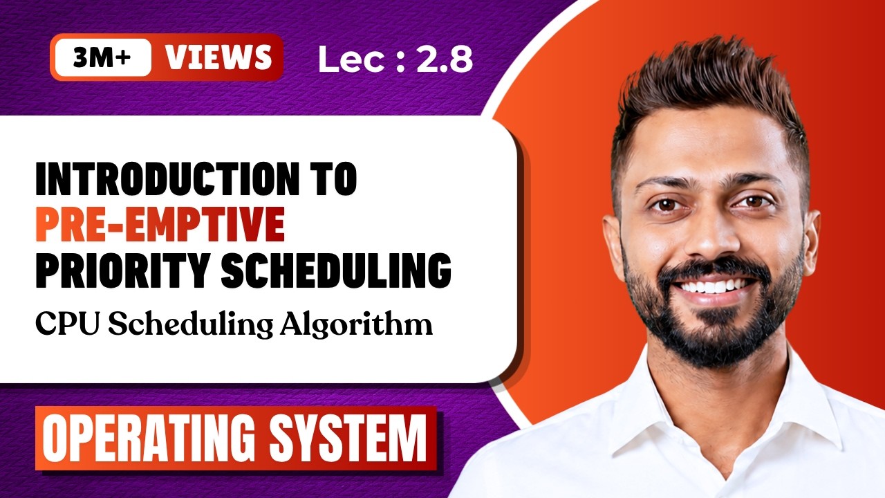 L-2.8: Pre-emptive Priority  Scheduling Algorithm with  Example | Operating System