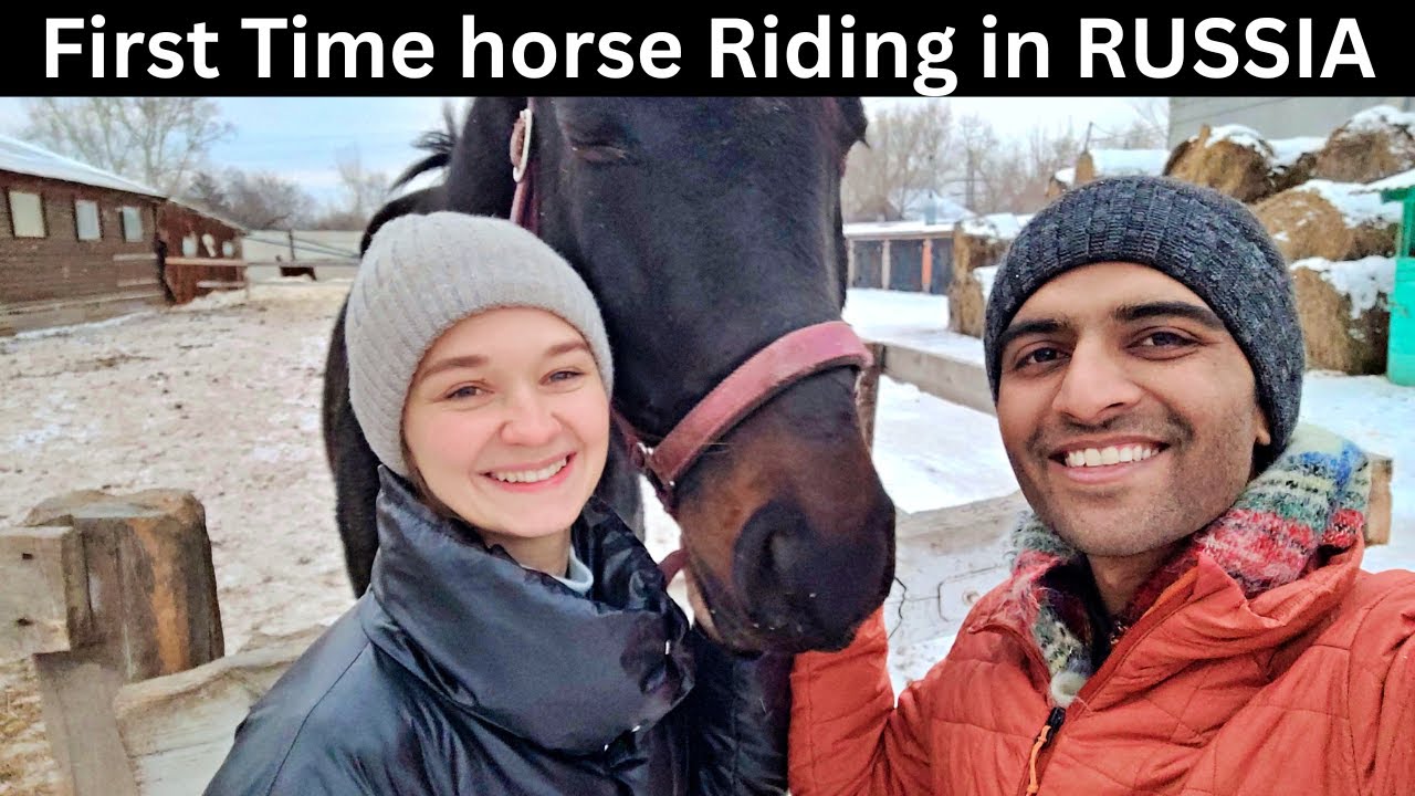 Horse Riding with Funny Russian Girl