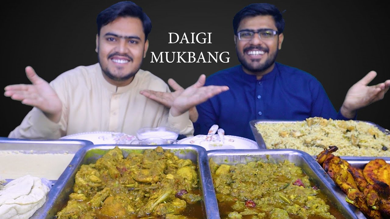 Daigi Beef Qorma, Chicken Qorma, Pulao, BBQ, Kheerni | Food Mukbang Asmr