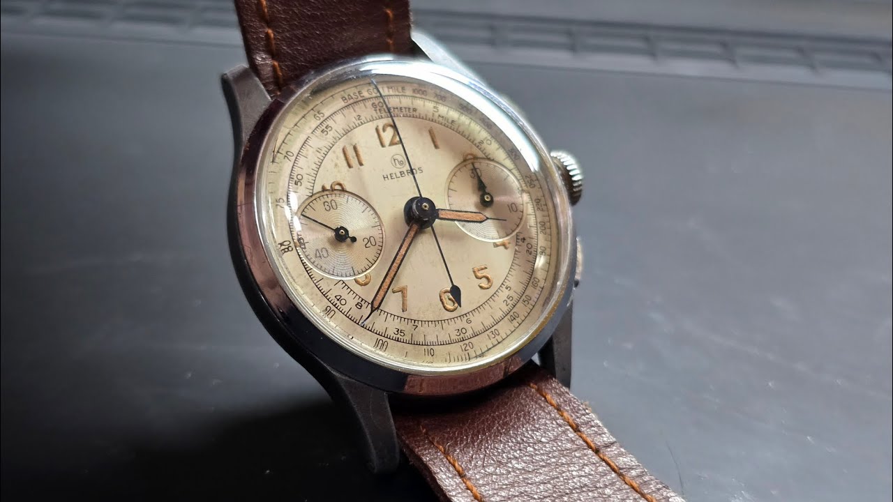 Helbros Chronograph w/Telemeter dial, cal. Landeron 48. Repaired, serviced.