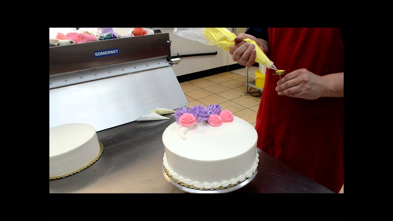 Birthday Cake with Cream Flowers - Butter Cream Flowers