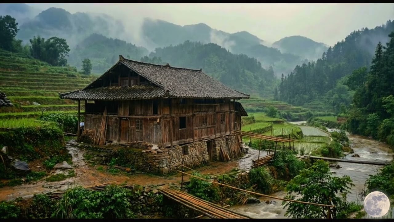 Deep Drift — Quiet Ambience 🌧️ Rain in a Remote Mountain Village 2 Hours