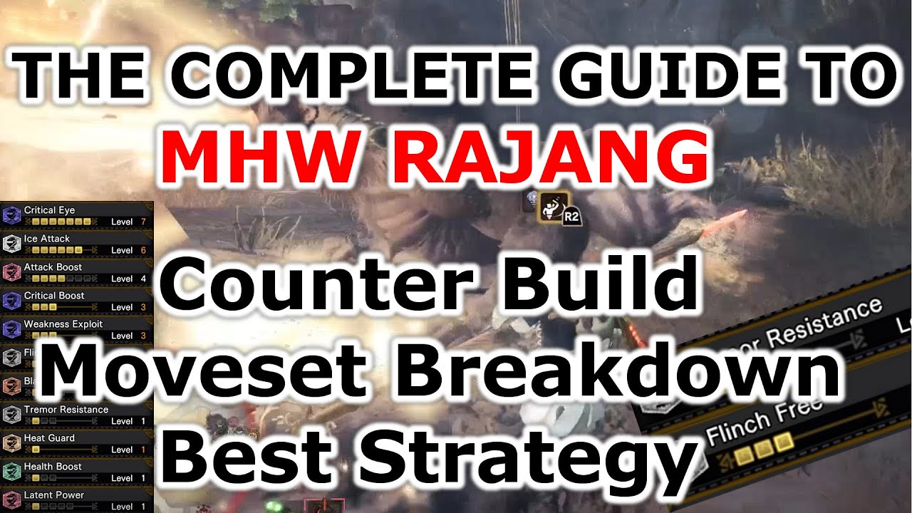 MHW - The Complete Guide to RAJANG : Counter build, how to dodge, weapons/armour, weaknesses, etc