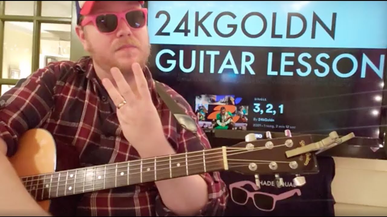 How To Play 3, 2, 1 Guitar 24kGoldn // easy guitar tutorial beginner lesson easy chords
