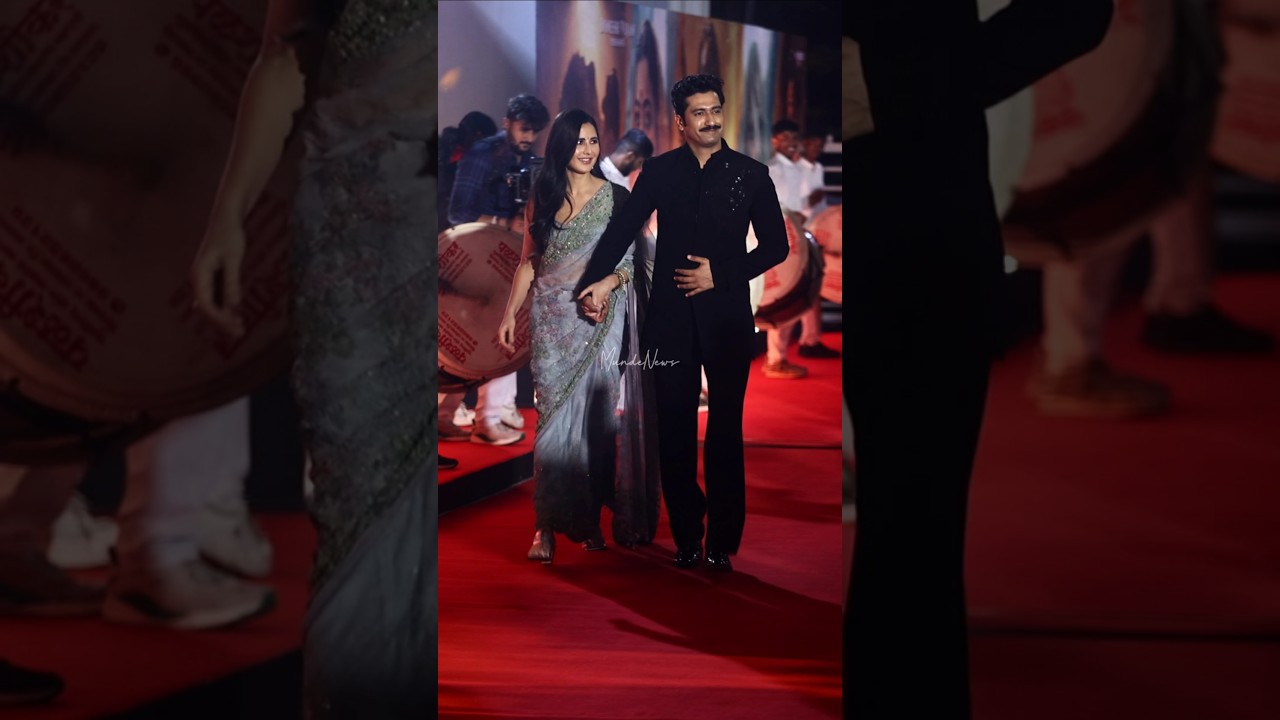 Vicky & Katrina together arrives for #chhaava 's premiere #shorts #katrinakaif #vickykaushal