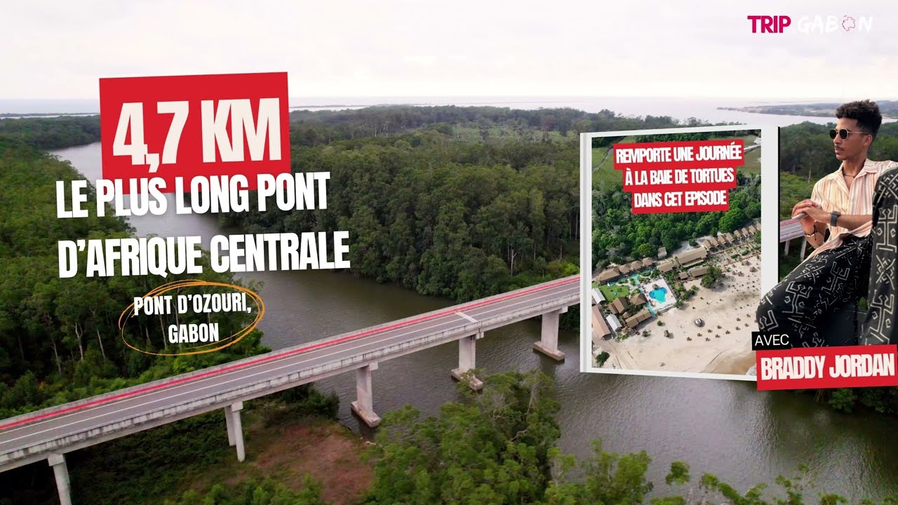 Le pont d’Ozouri mesure 4,7 km, ce qui en fait le plus long pont d’Afrique centrale.