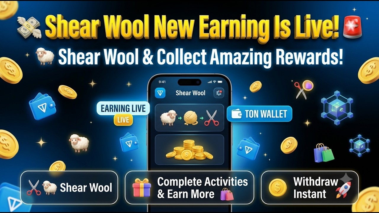 Shear Wool Earning Live | Complete Tasks & Withdraw To TON #ShearWool #TON #CryptoEarning