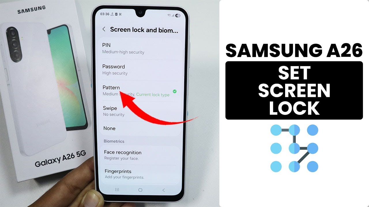 How to Set Up Screen Lock in Samsung A26 - Set Password