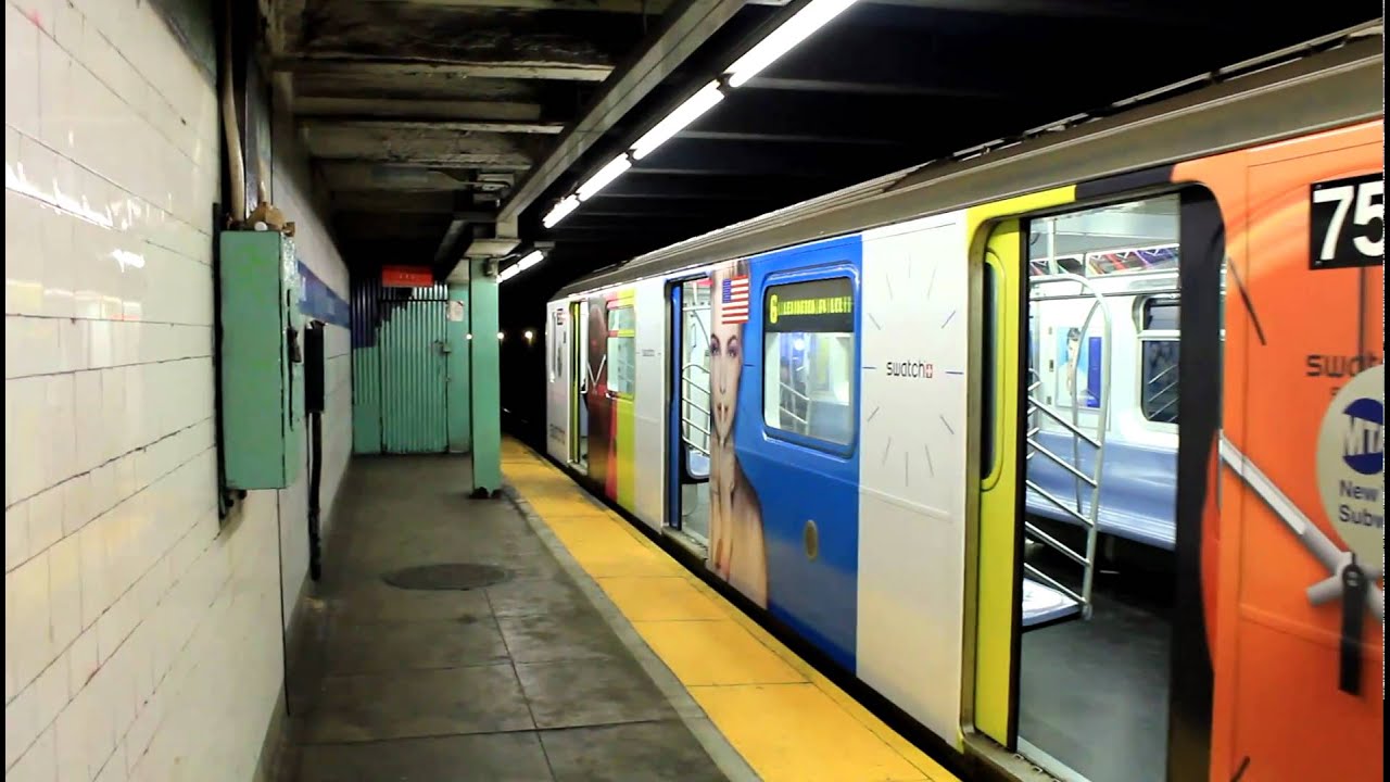IRT SWATCH Ad-wrapped R142A (6) train at Longwood Avenue (Pelham Bound)