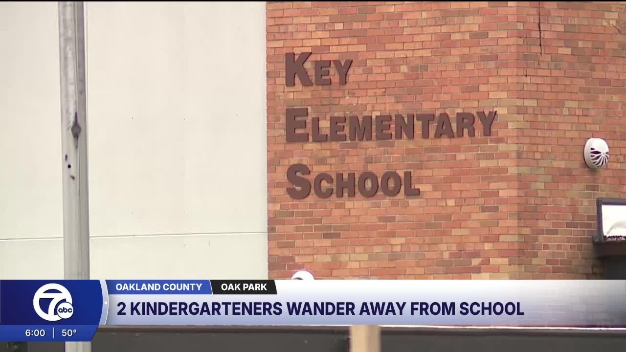 Two kindergartners walk out of Oak Park elementary school unnoticed by staff