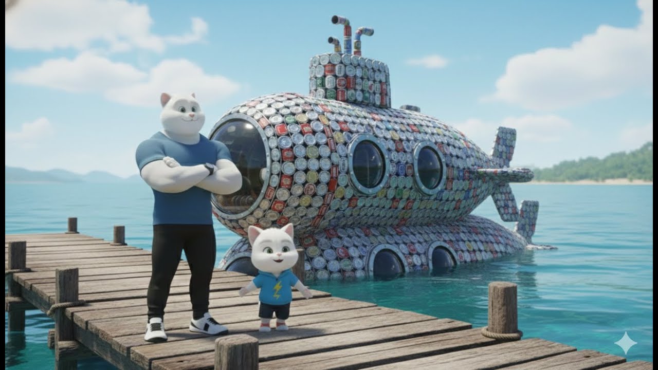 Kitten’s Soda Can Submarine 🛟😿 Was Mocked — PapaCat’s Underwater Rescue ⛑️ | Cat Story