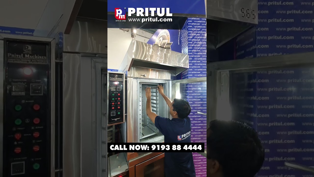 Pritul Machines Muffins cake Depositor and 12 Tray Rotary Rack Oven 9193884444 #bakery #cake #oven