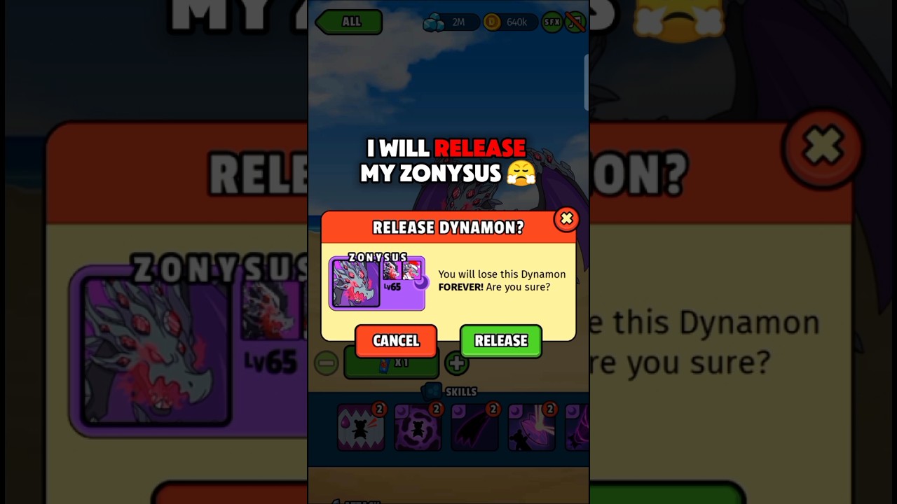 I'M RELEASING MY ZONYSUS in DYNAMONS WORLD&hellip; 😭 (BIG MISTAKE?!) #shorts