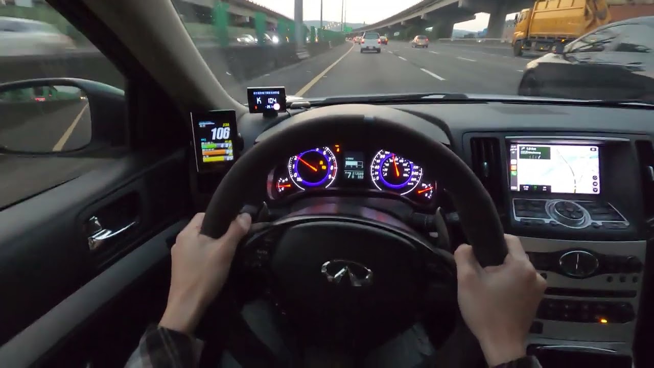 POV drive G37S after get off work スカイライン クーペ 370GT CKV36