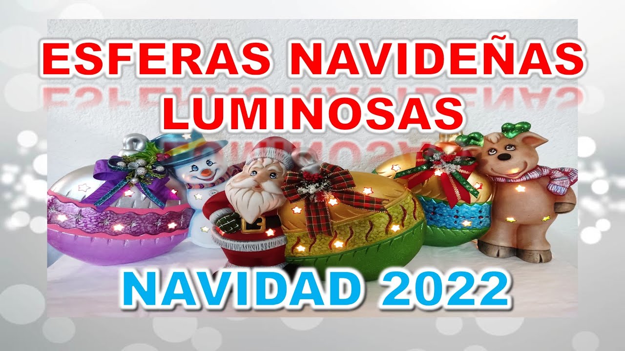 CERÁMICA NAVIDEÑA ESFERAS LUMINOSAS EN NAVIDAD 2022/ Manualidades para vender