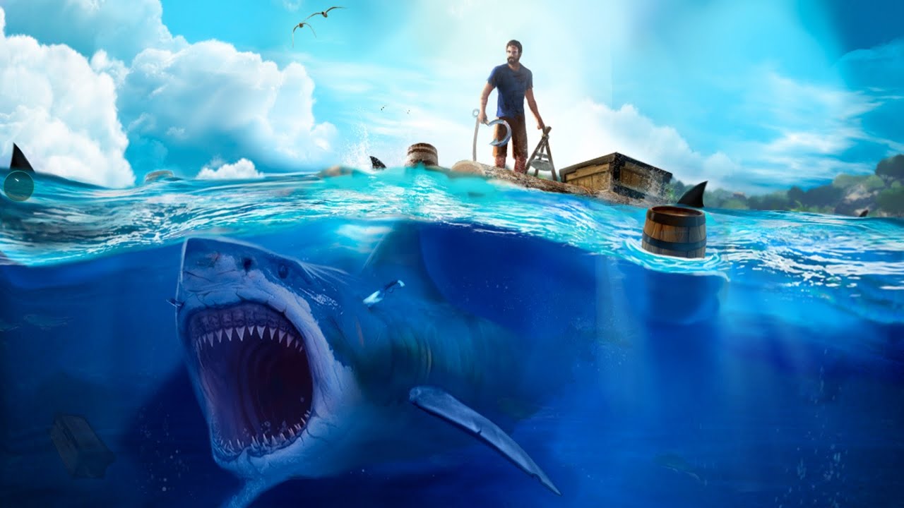 Выживаю на плоту в Raft Survival.