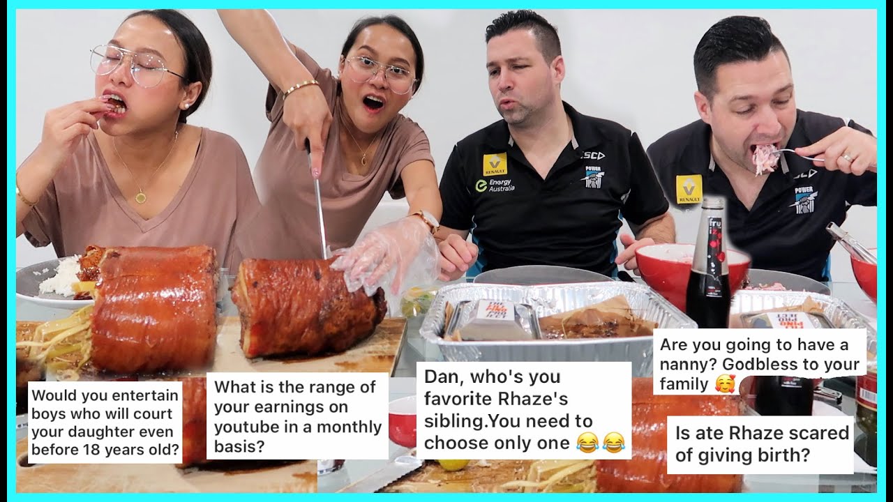 LECHON MUKBANG + Q&A! USAPANG SWELDO, TRABAHO, PANGANGANAK AT IBA PA! 🤰🏻❤️ | rhaze