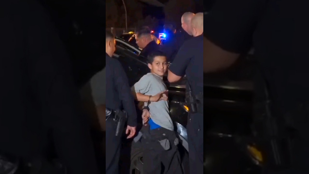 Kid Throwing Up G*ng Signs At Cops [Little Badass MF Got Arrested!] (Lol)👌🏼🚔🤣 #police #funny #shorts