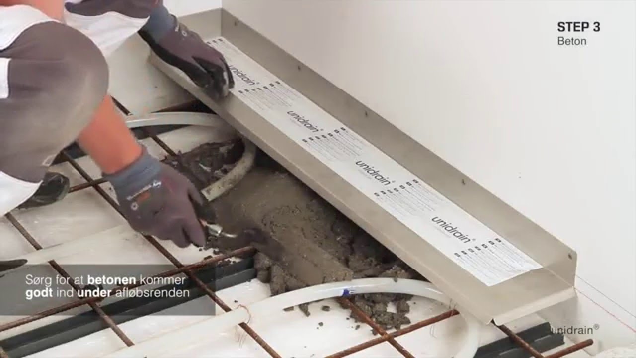 Unidrain installation - Unidrain Linjeafløb model 1002 ClassicLine