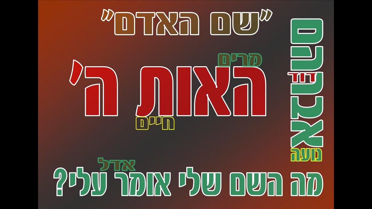 סוד "שם האדם" האות ה' - הרב שמשון פוקס