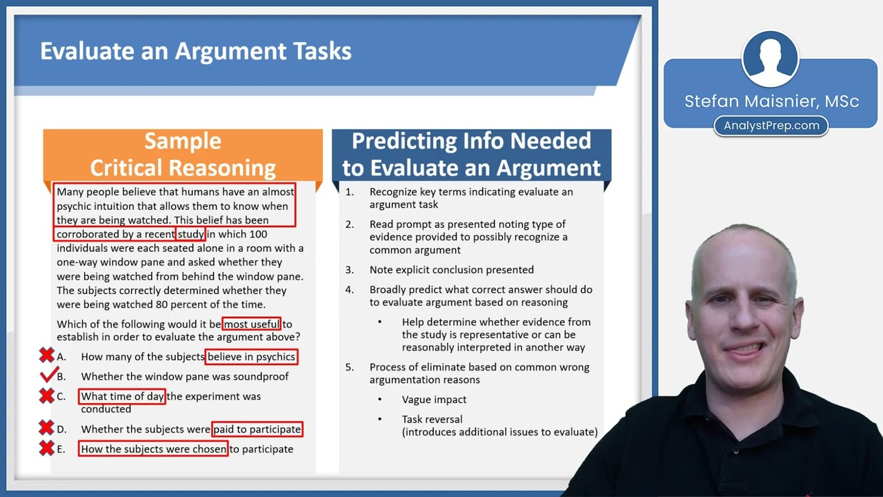 Evaluate the Argument (Executive Assessment – Critical Reasoning Tactics – Common Question Tasks)