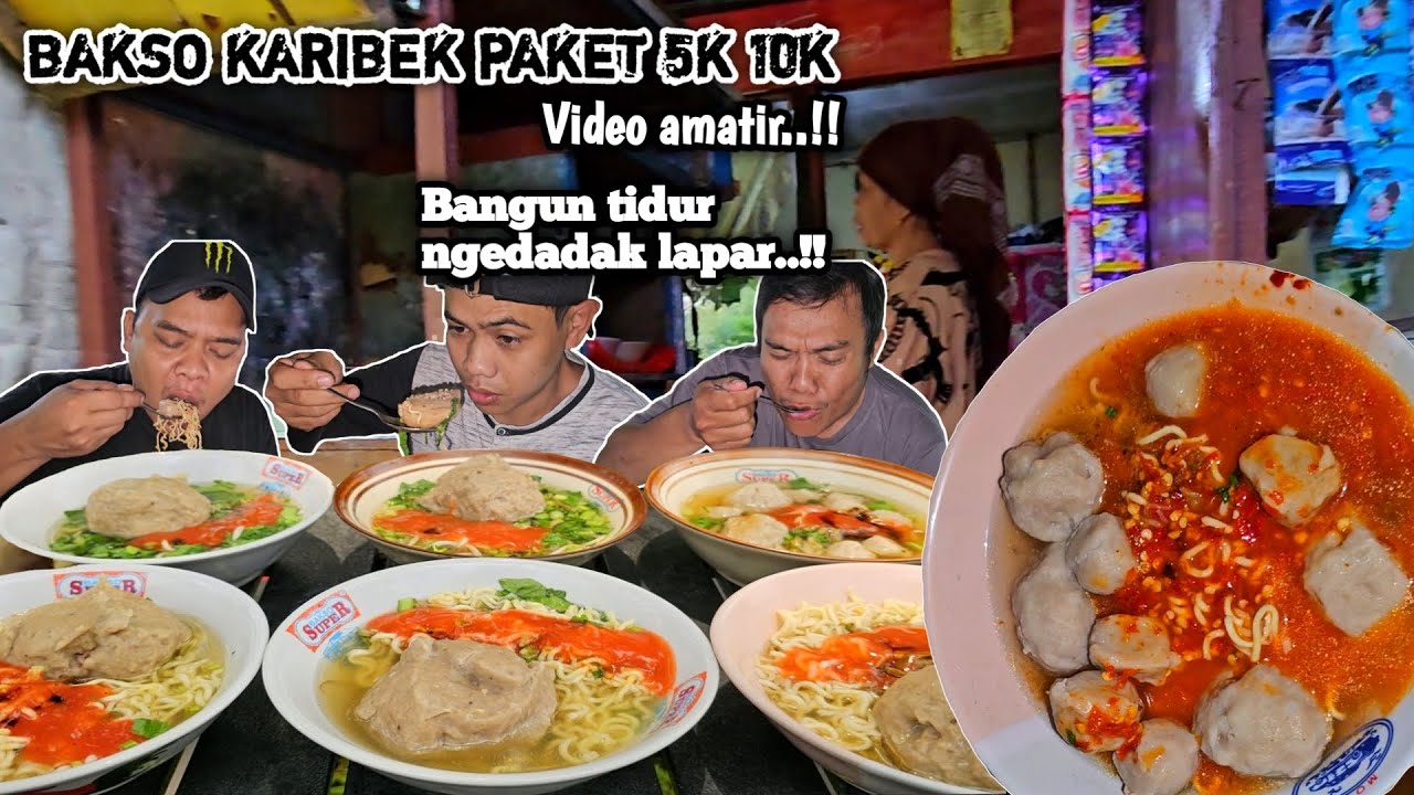 DADAKAN MENGENYANGKAN ! BANGUN TIDUR LAPAR LARI KE BAWAH MAKAN BAKSO KARIBEK SUPER MURAH