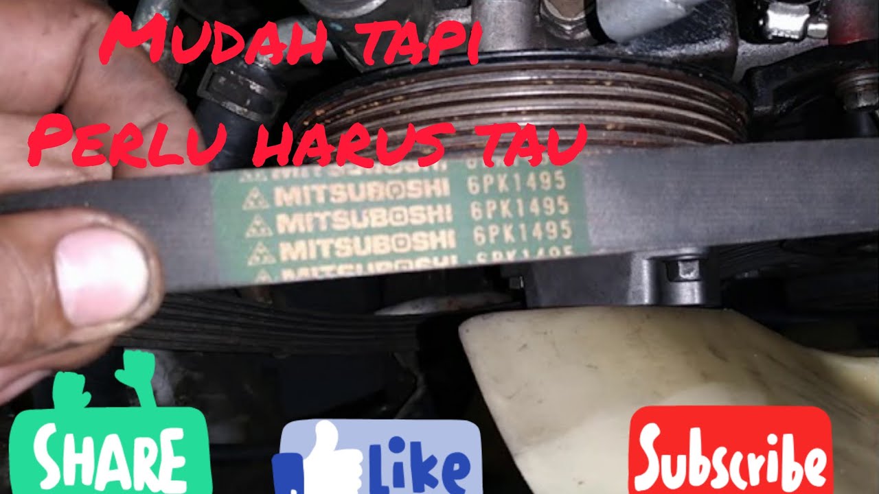 pasang fanbelt pajero/triton