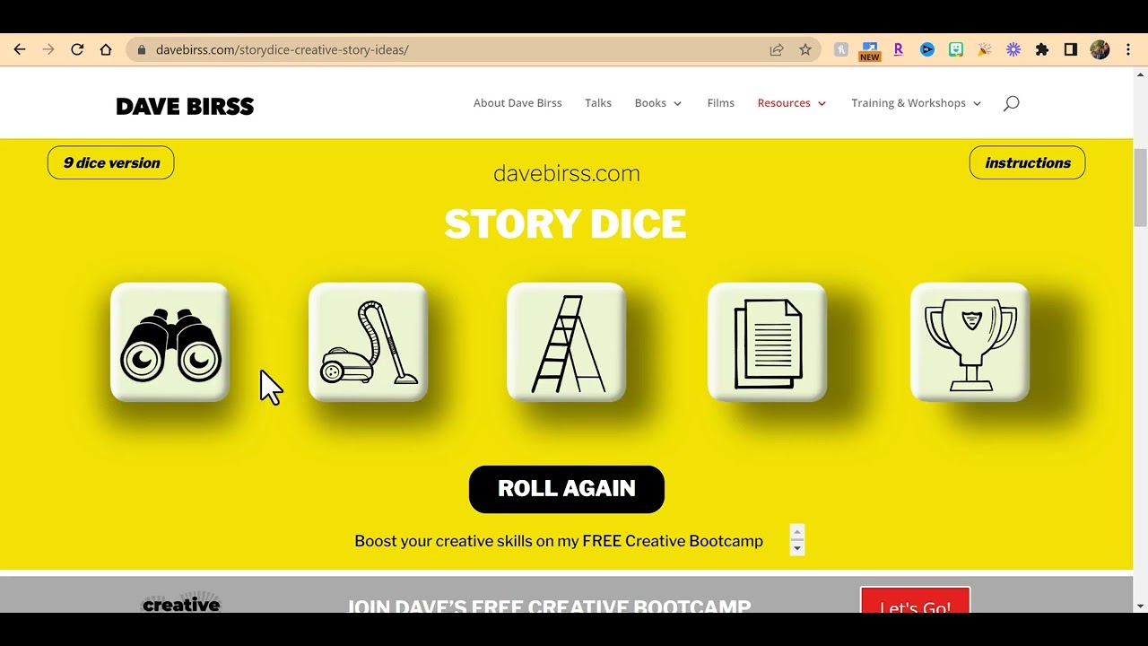 Try Story Dice for improving storytelling.