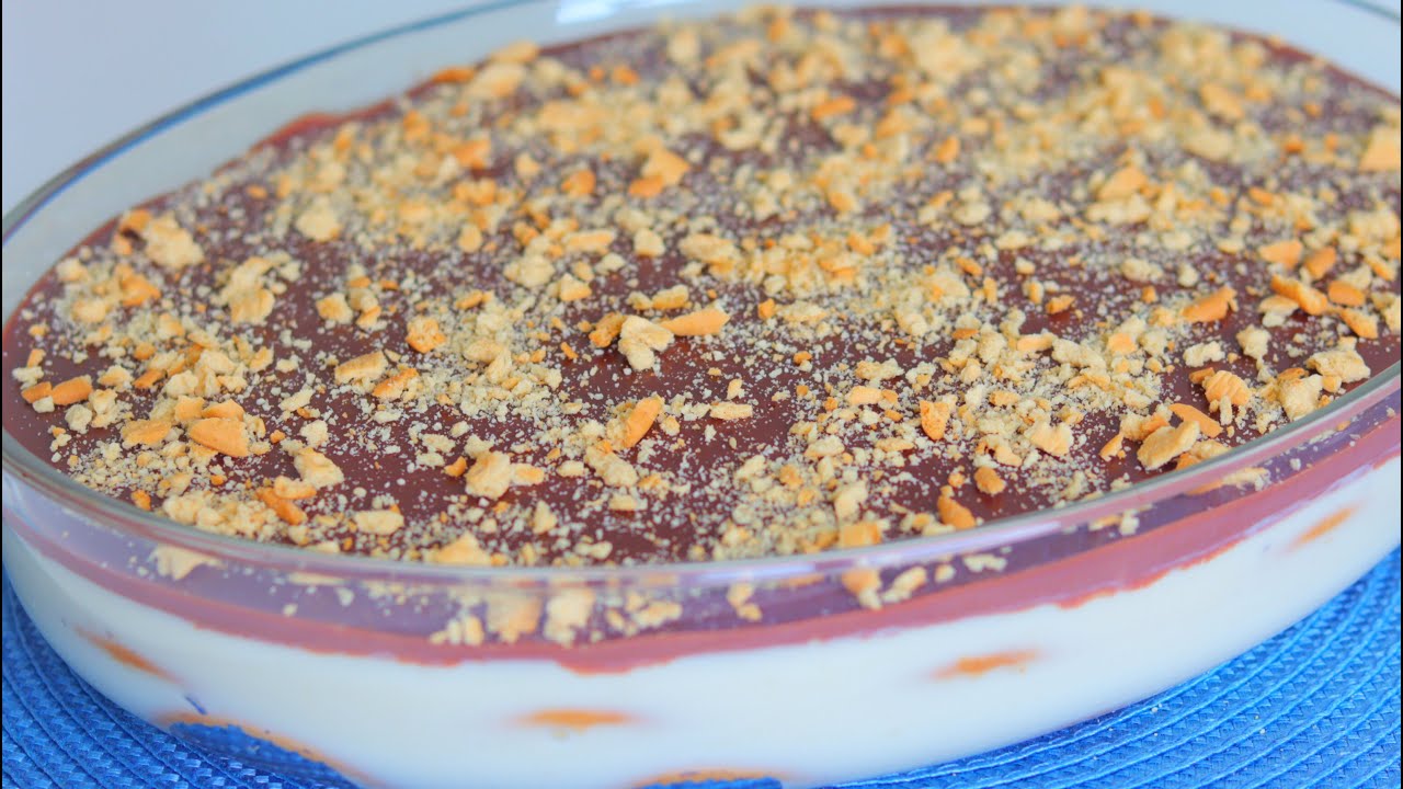عندك حليب وطحين حضري اطيب تحلية باردة 🍮بدون فرن ومن غير بيض او كريما