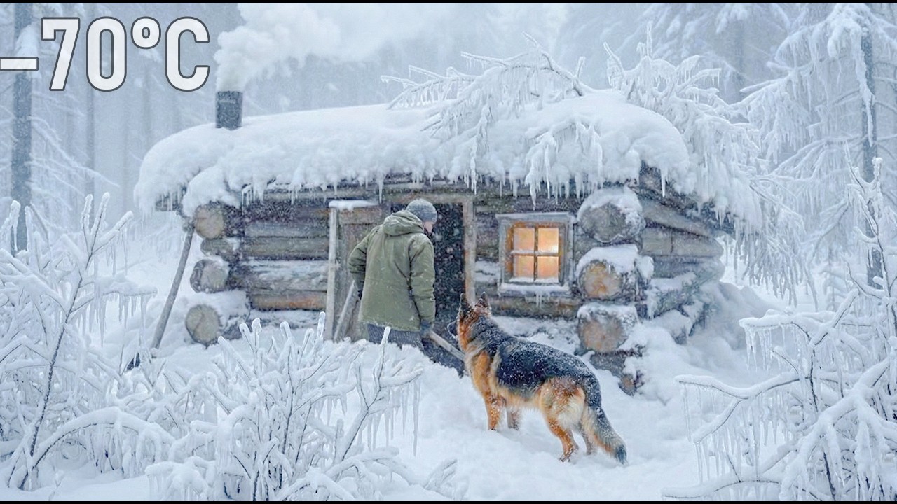 Hiding in a Wooden Cabin for 10 Days During a Severe SNOWSTORM ​​| Extreme Winter Survival