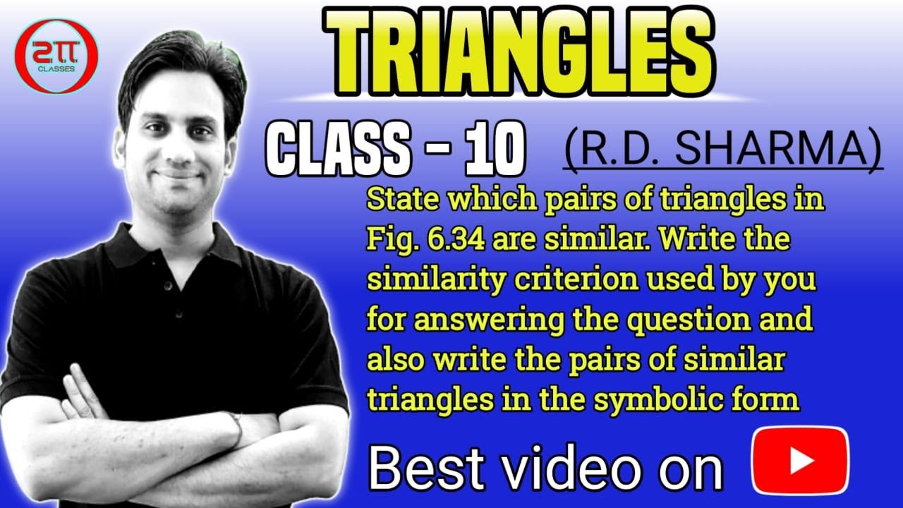 Examine each pair of triangles and state which pair of triangles are similar. Also, state the