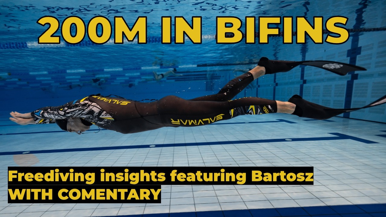 Diving 200m underwater in bifins @ Suunto Freedive Games in Wrocław