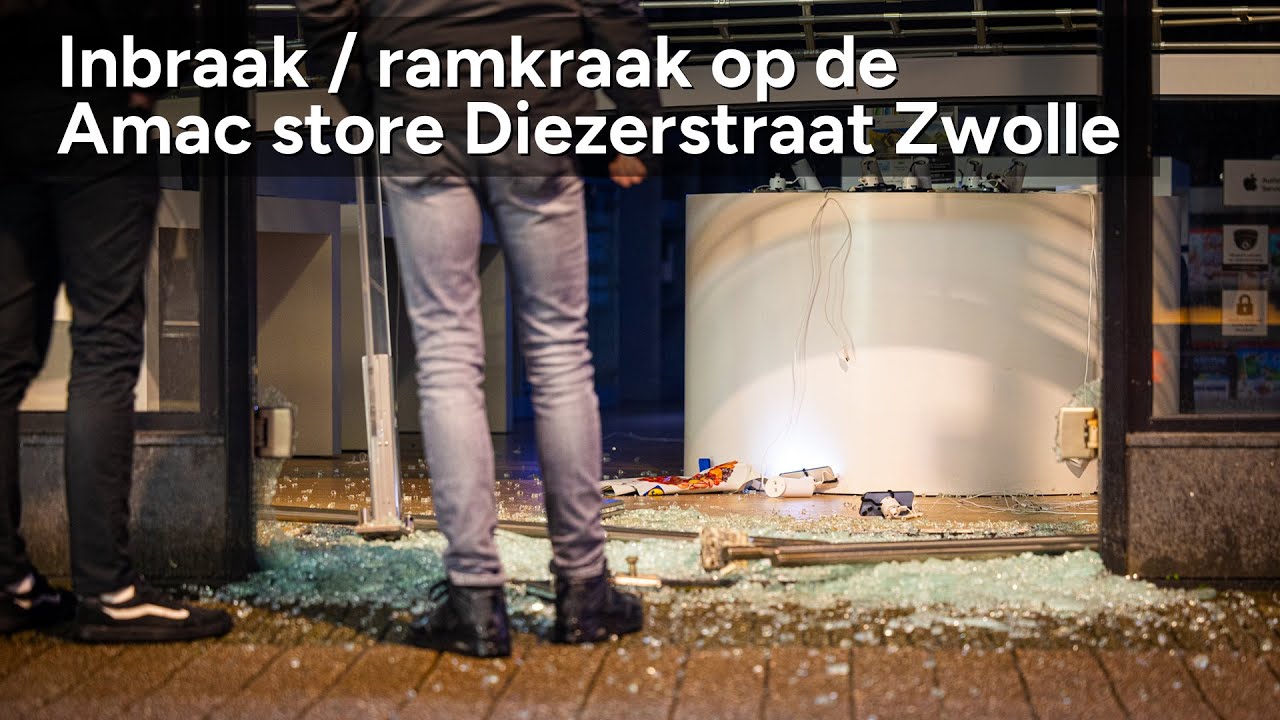 Inbraak / ramkraak op Amac winkel Diezerstraat Zwolle - ©StefanVerkerk.nl