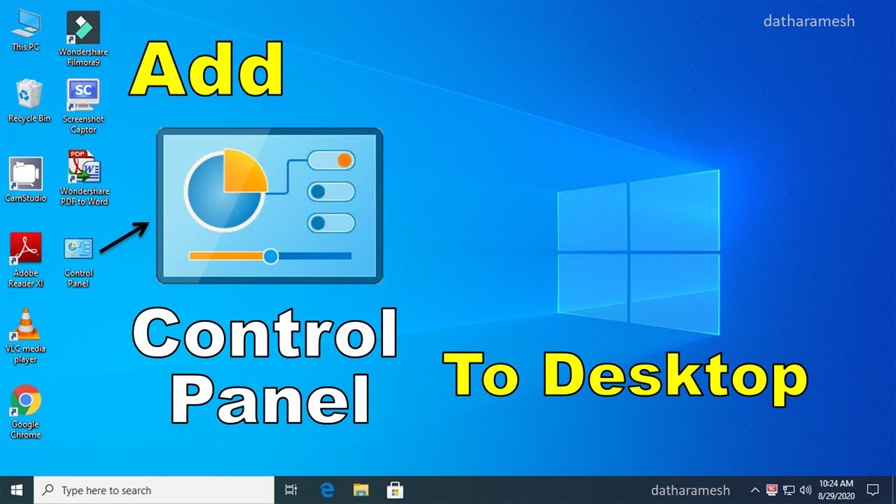 How to Add Control Panel to Desktop In Windows 10