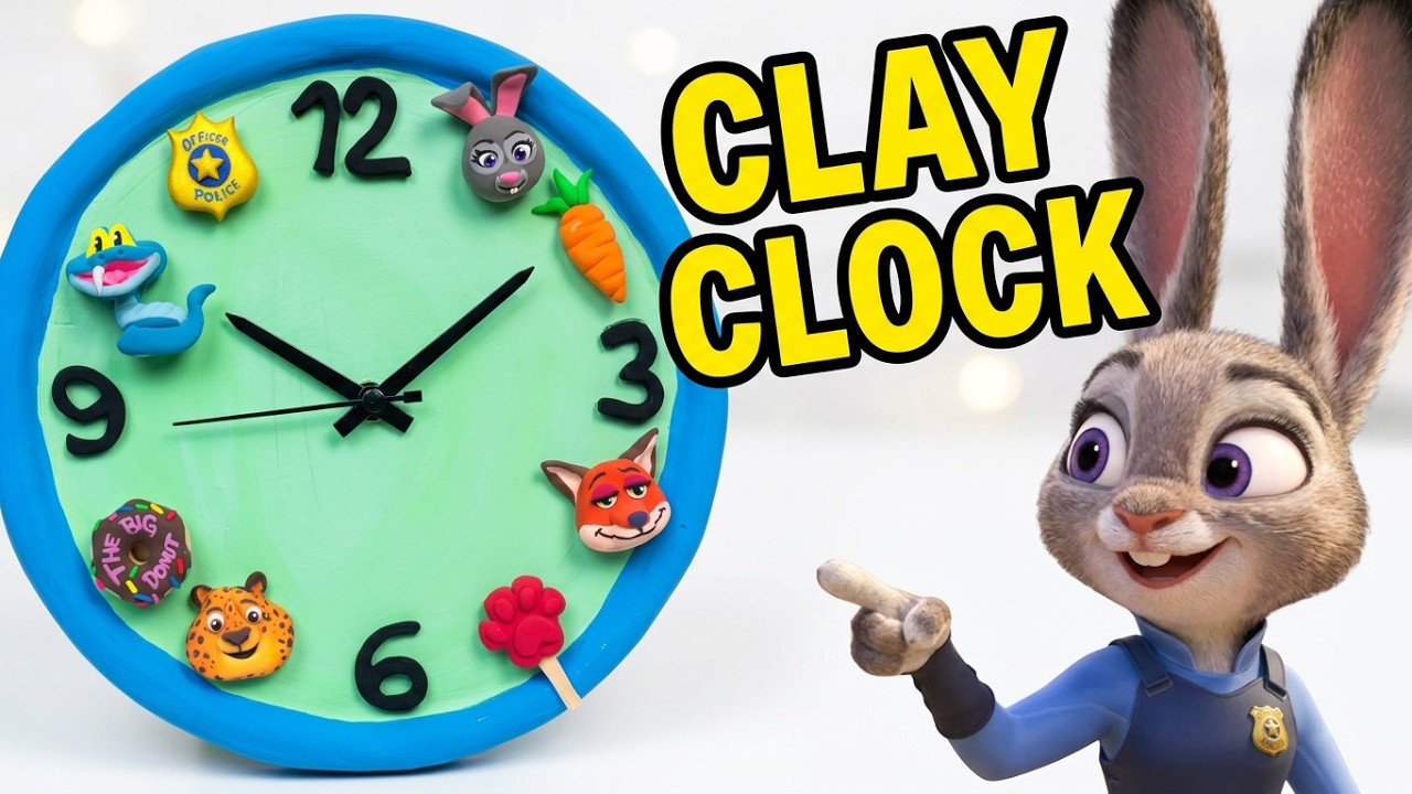 Zootopia 2 DIY Air Dry Clay Clock 🐰✨ Interchangeable Characters + Clay Pen Collection!