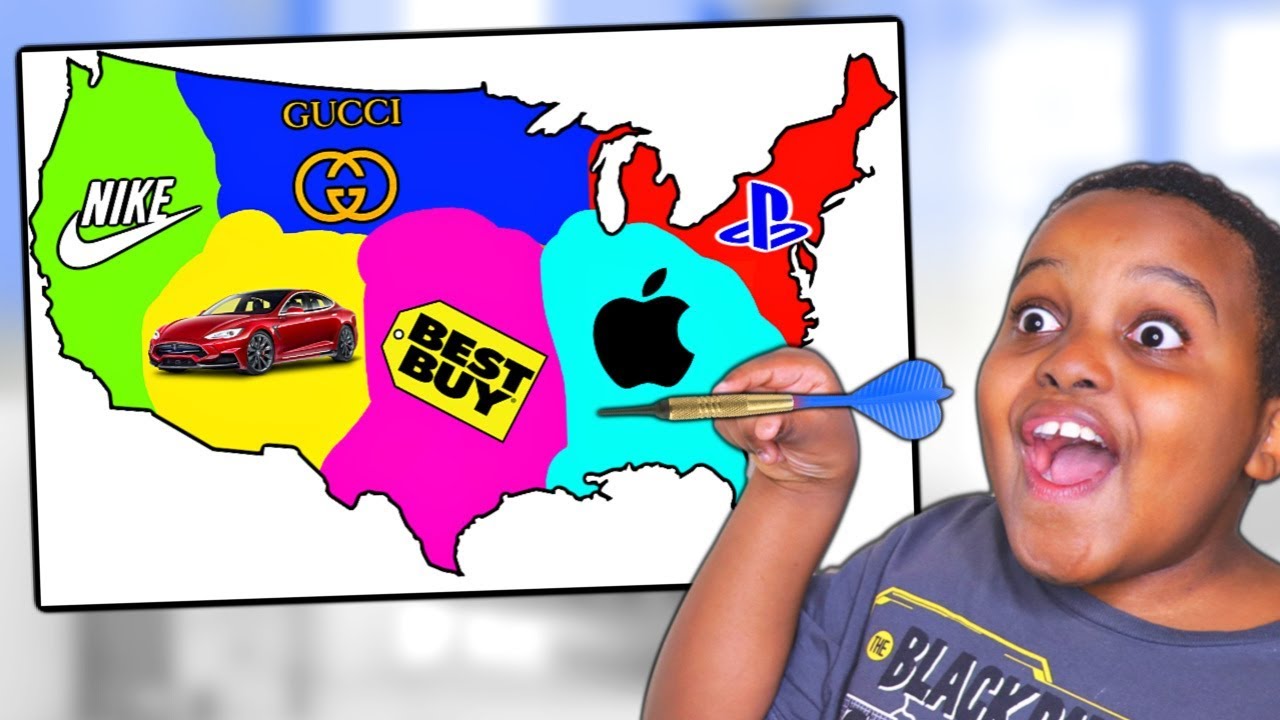 Throwing a Dart at a Map & BUYING Whatever It Lands On! - Shiloh and Shasha - Onyx Kids