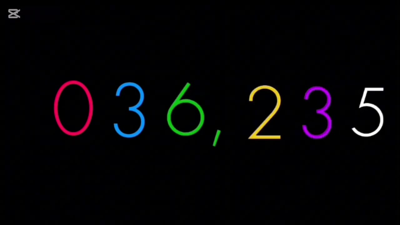 Numbers 0 to 1 billion