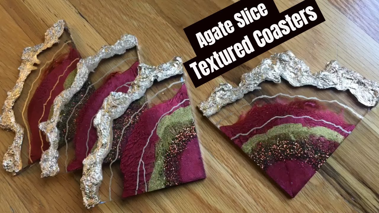 Agate Resin Coasters with Gold TEXTURE 🌟