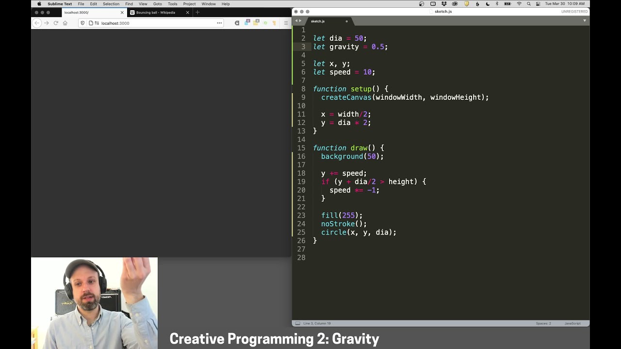 CP2: Bouncing Ball – Simulation in p5.js