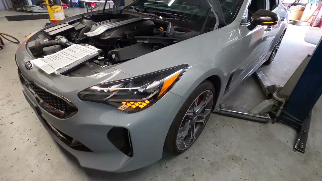 2018 Kia Stinger with a 3.3L Engine, Oil Change Service #kia #stinger #oilchange