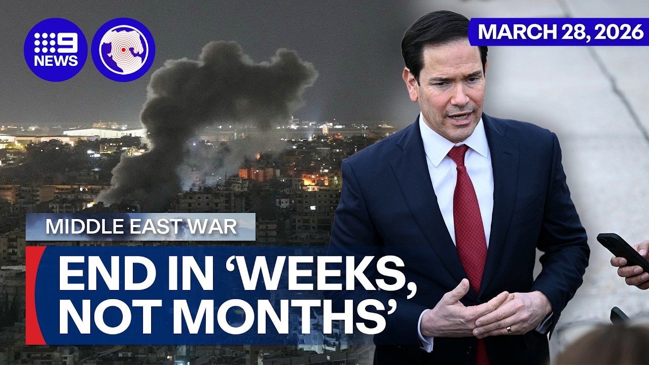 Iran war will be over in weeks, US Secretary of State claims | 9 News Australia