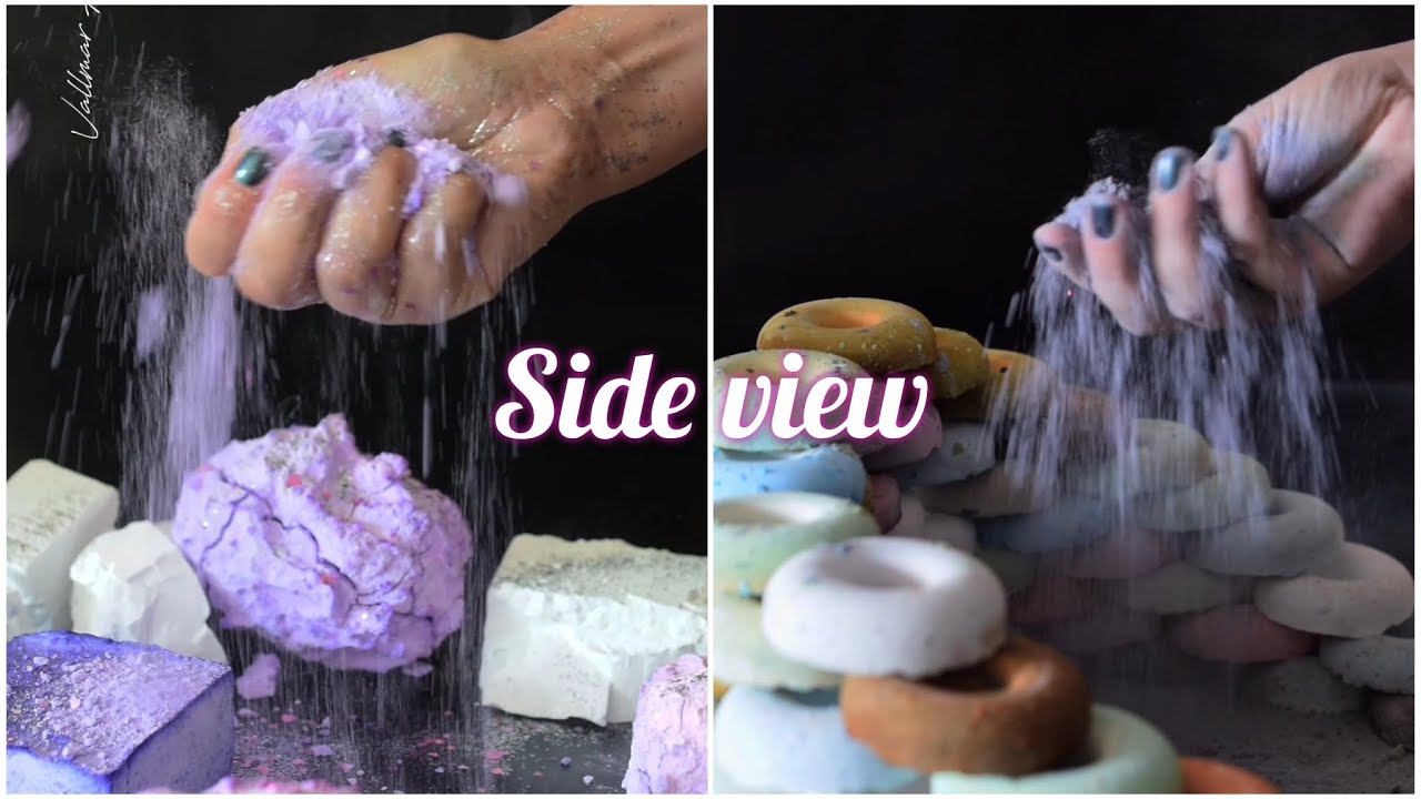 2 side view videos 💜 Dusty & crunchy 💜 Super satisfying 💜 Gym chalk ASMR