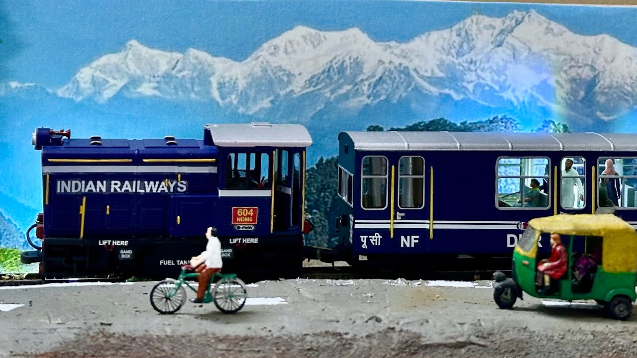 Epic DHR Toy Train Diorama: Kanchenjunga Peaks, Rickshaw, Cycles & Passengers! Pro OO9 Build 🚂🏔️😍